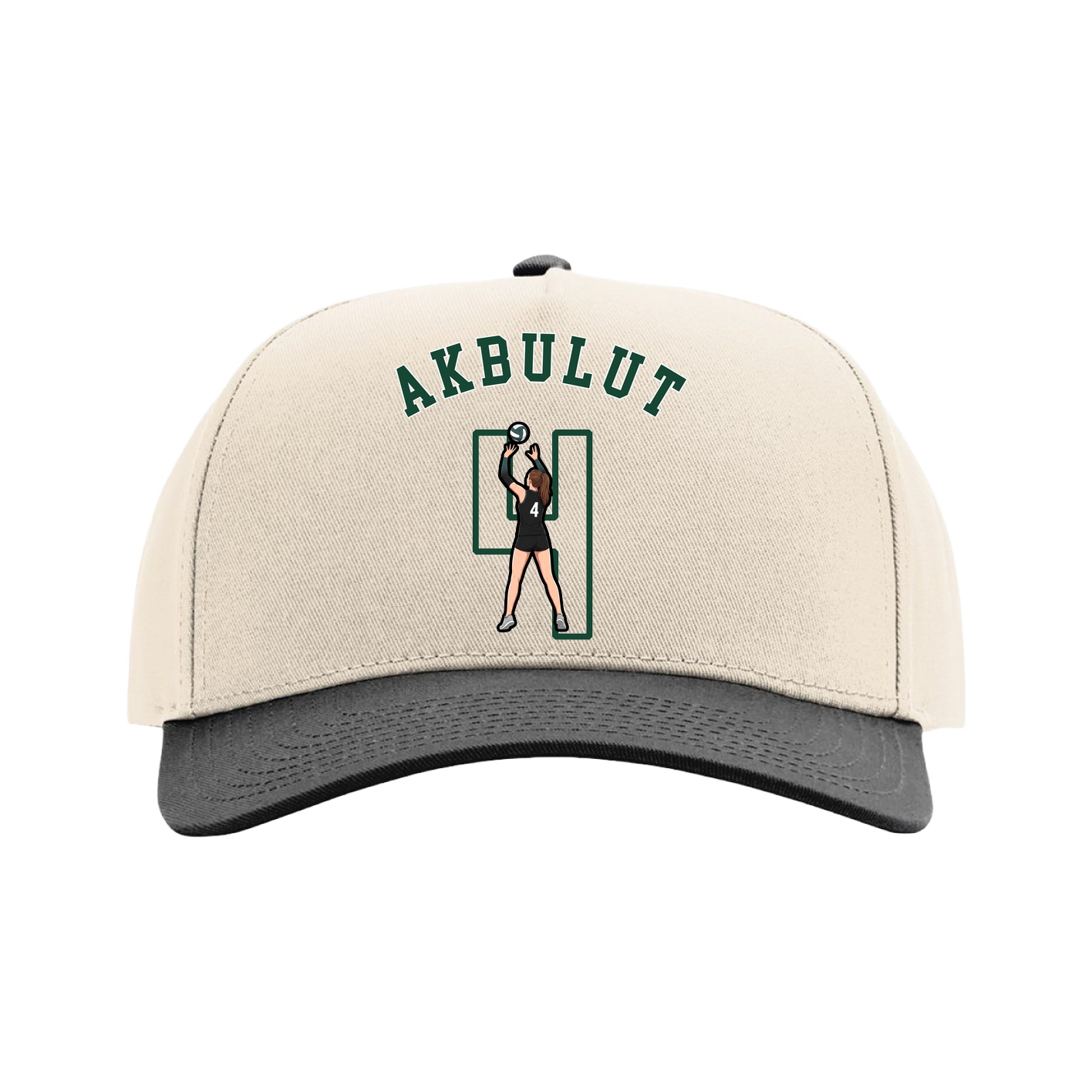 Full Fabric Five-Panel Champ Cap — Shirsey Arch in Cream/Black