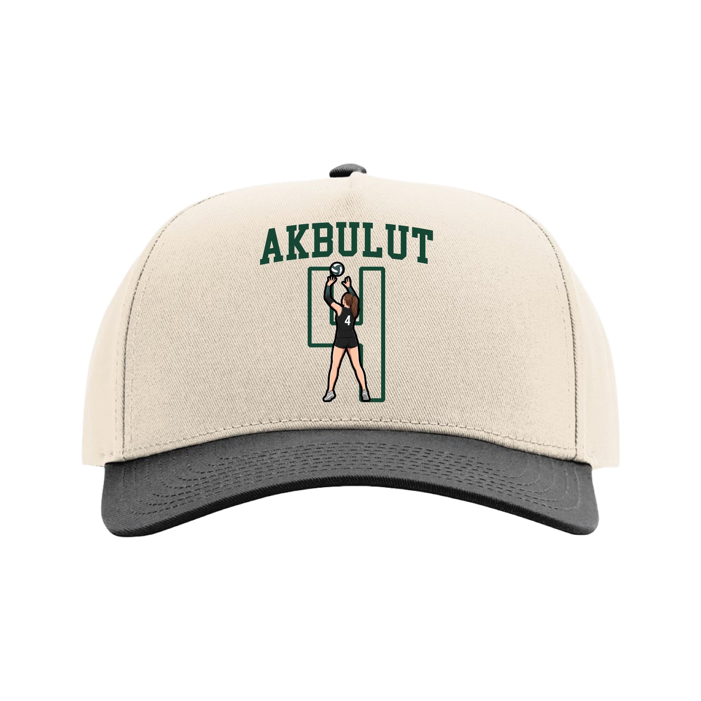Full Fabric Five-Panel Champ Cap — Shirsey in Cream/Black
