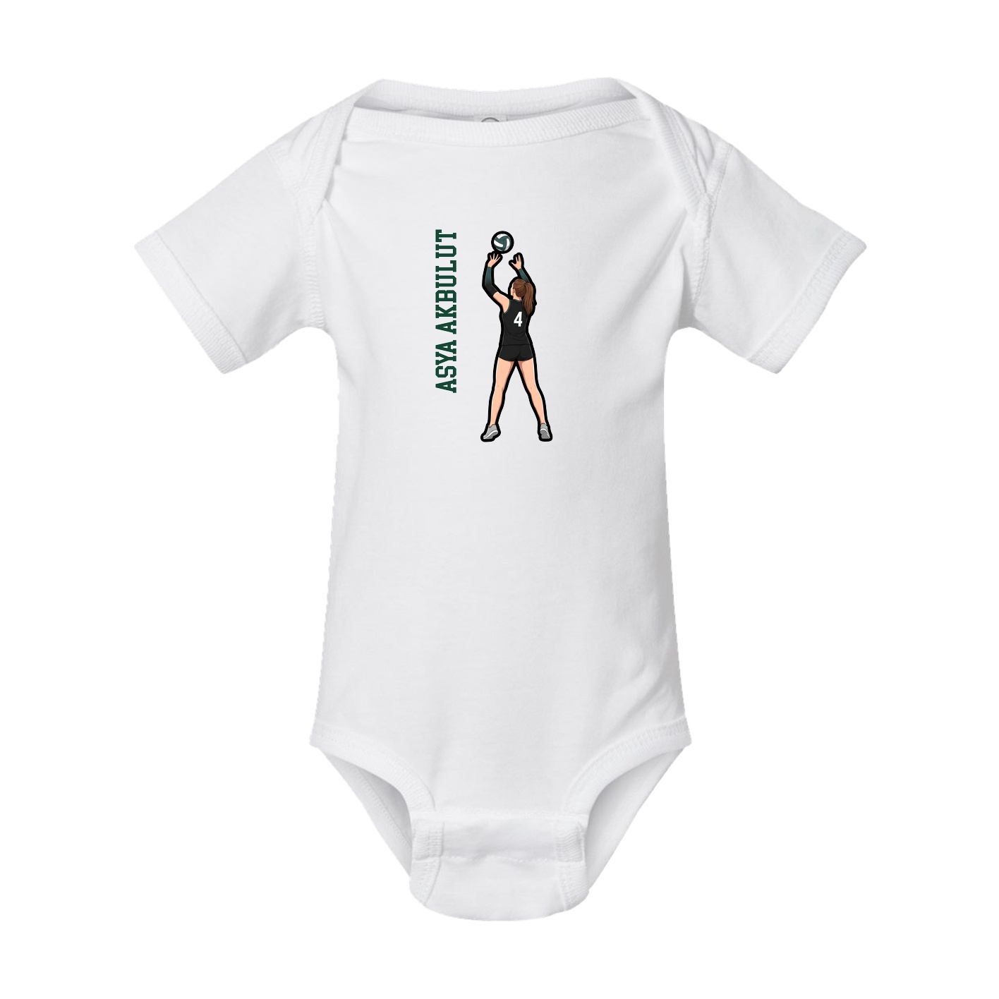 Baby Onesie — Name Vertical in White
