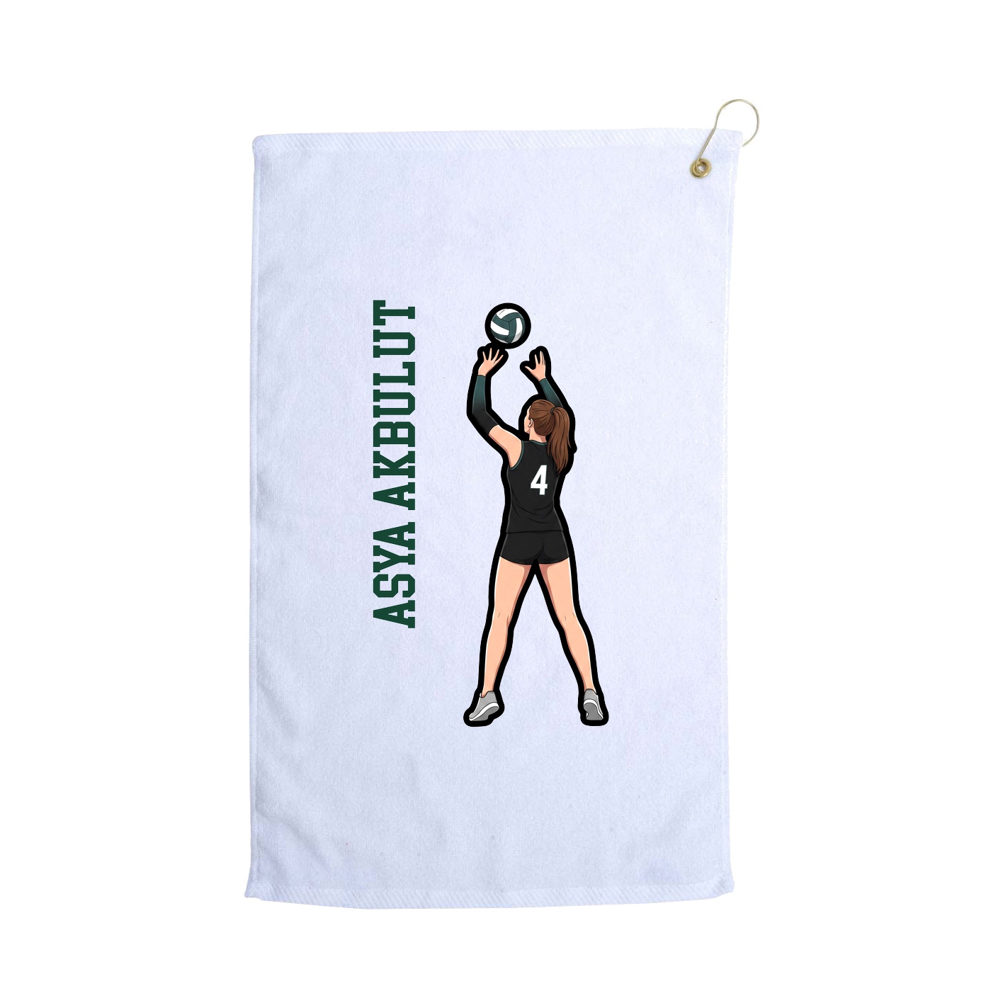 Golf Towel — Name Vertical in White