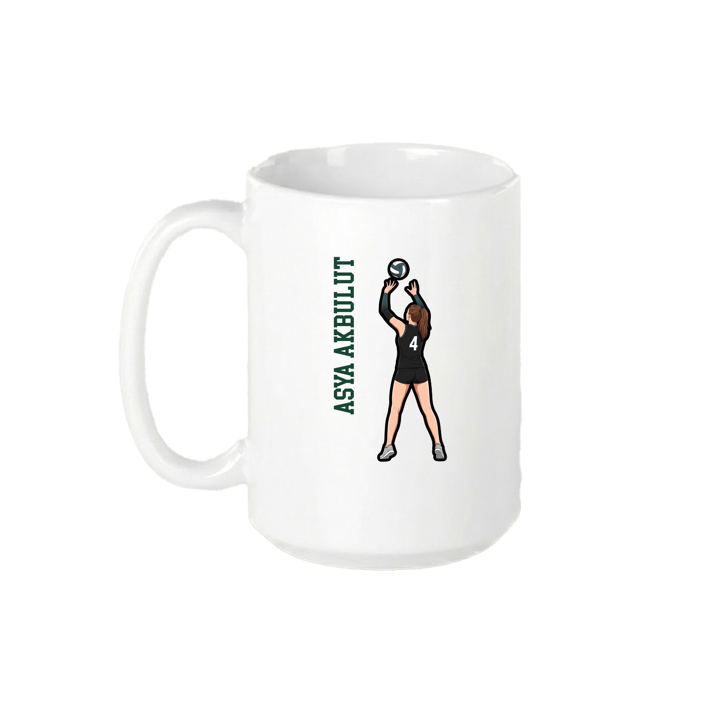 15oz Coffee Mug — Name Vertical in White