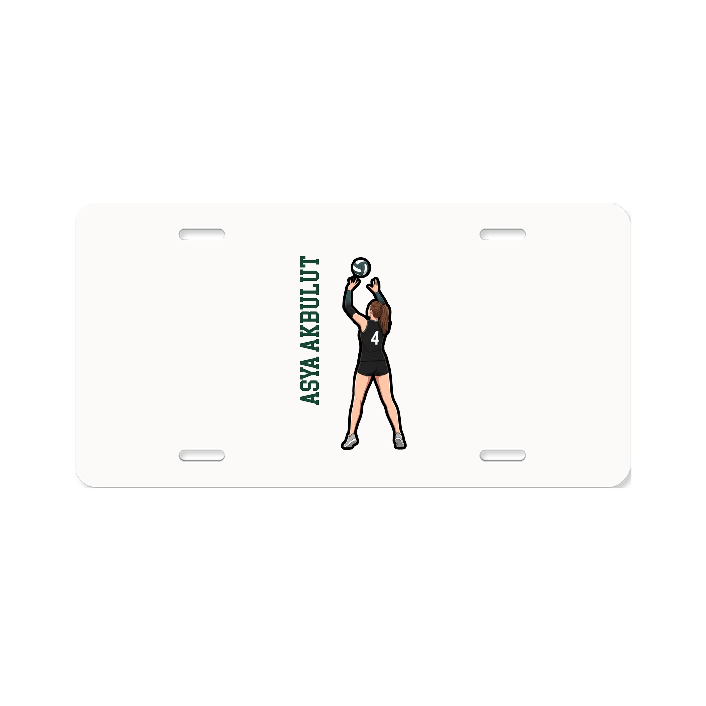 License Plate — Name Vertical in Classic