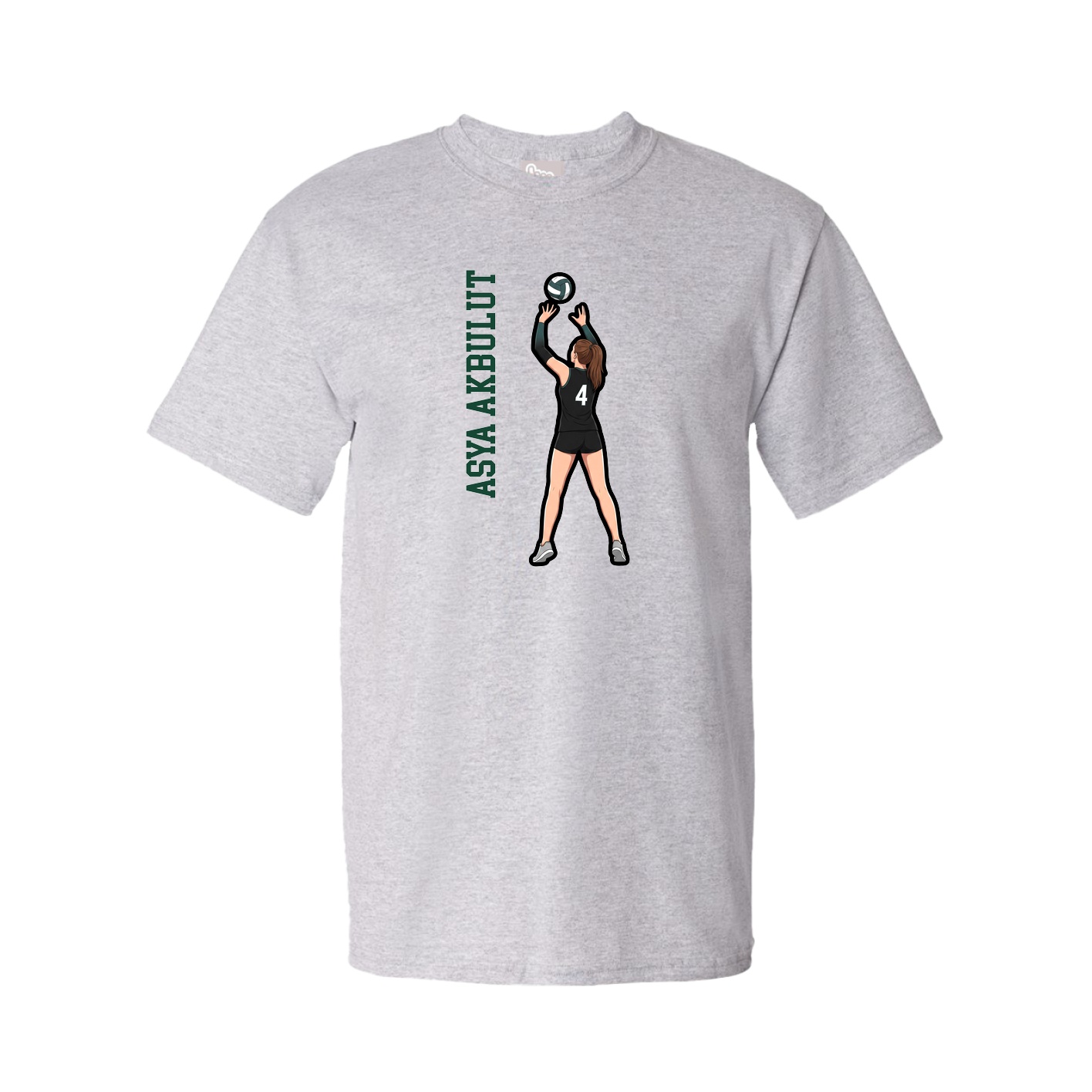 Tee — Name Vertical in Grey