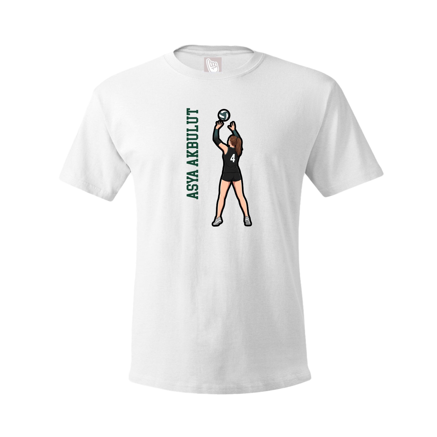 Youth Tee — Name Vertical in White