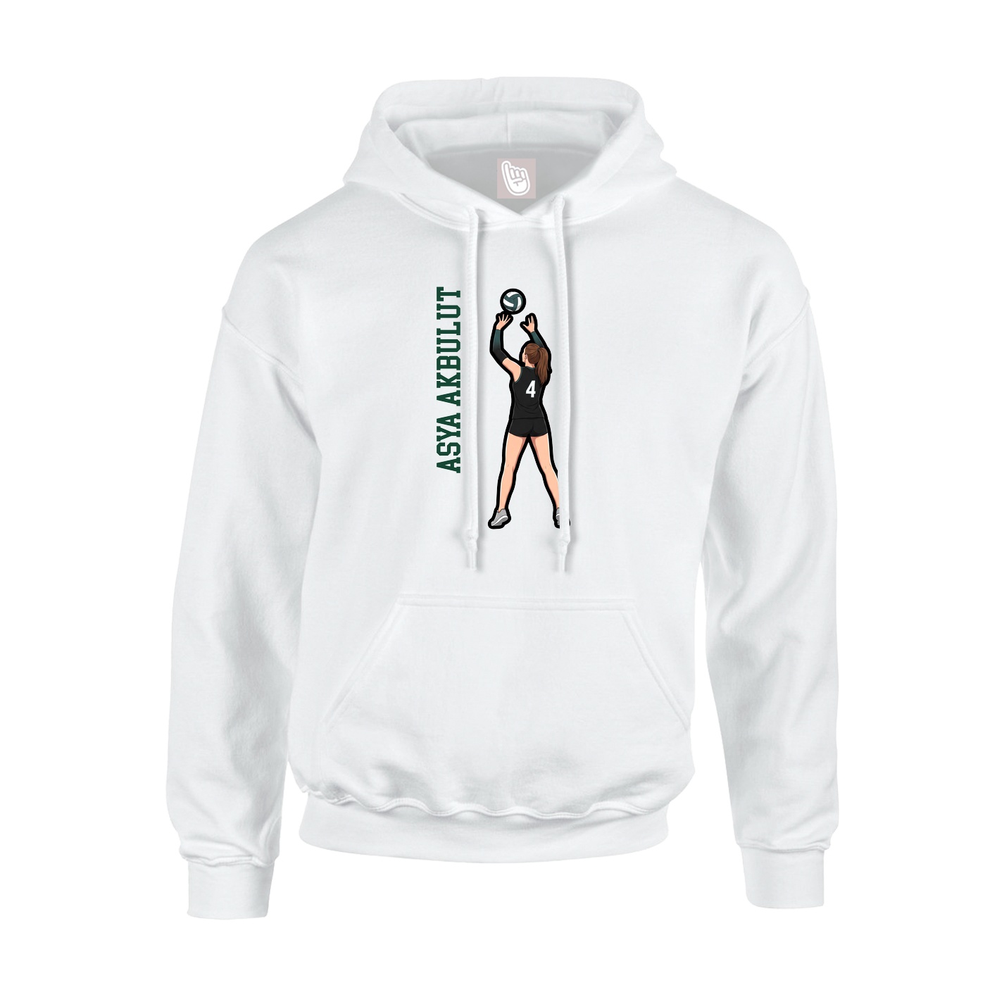 Hoodie — Name Vertical in White