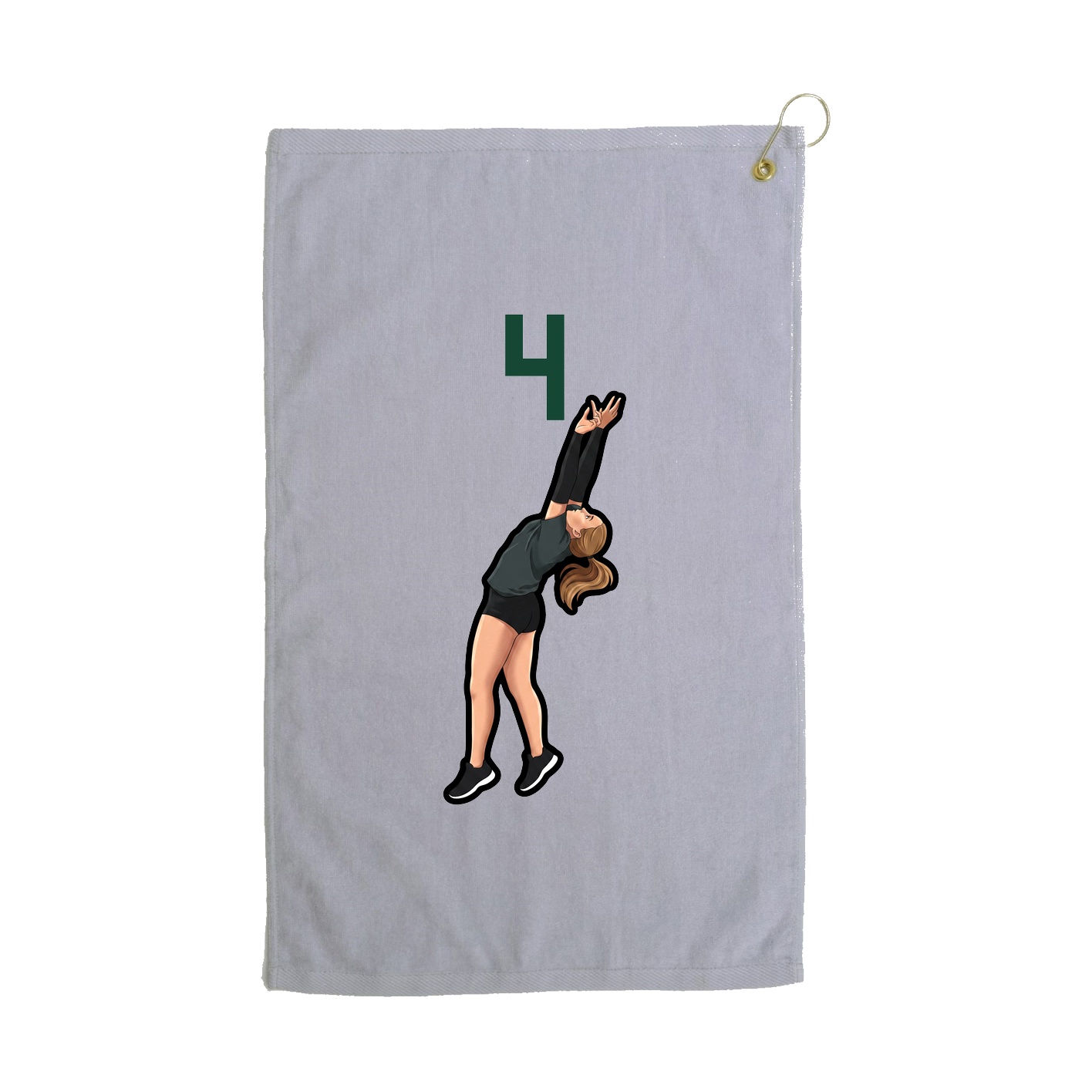 Golf Towel — Number Top in Grey
