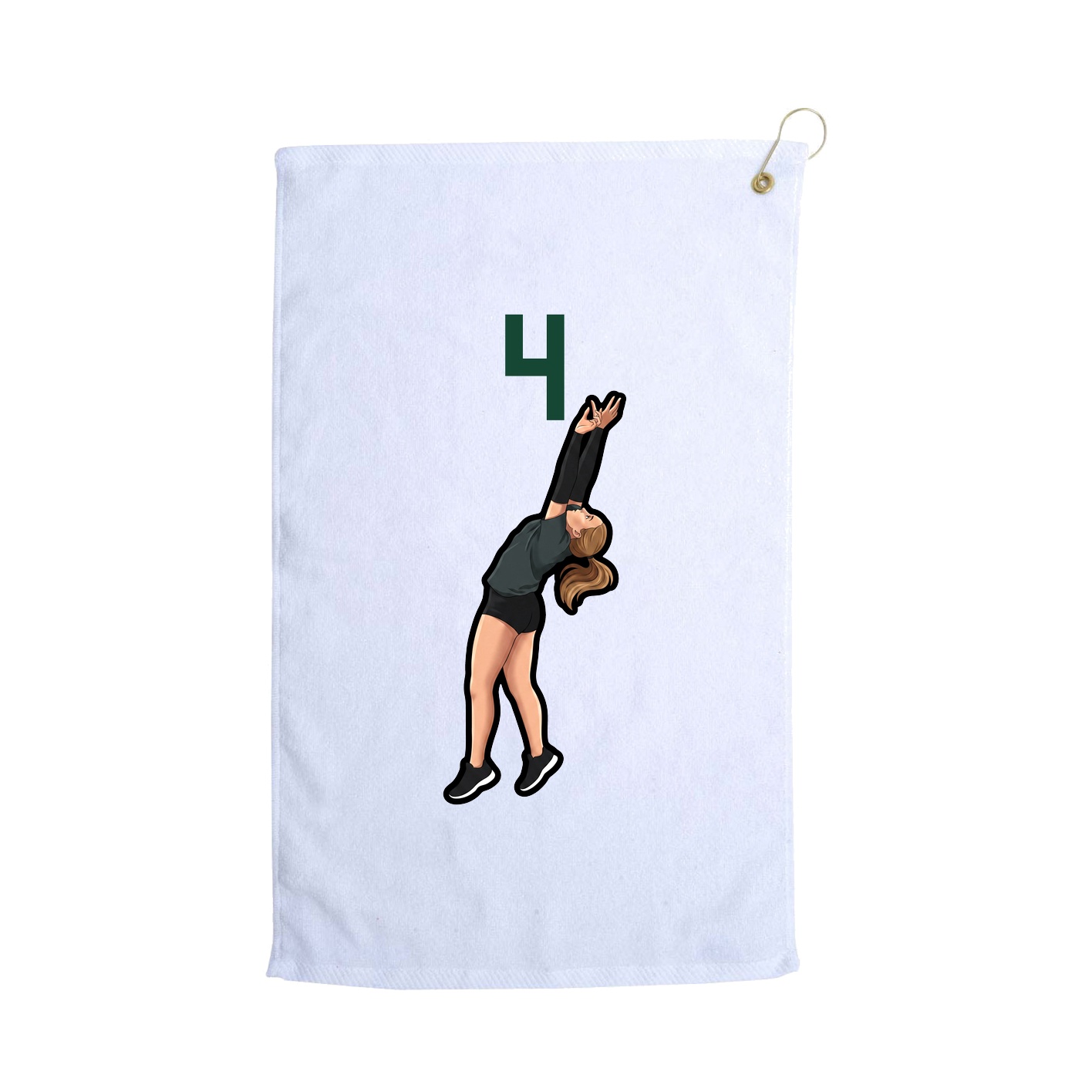 Golf Towel — Number Top in White