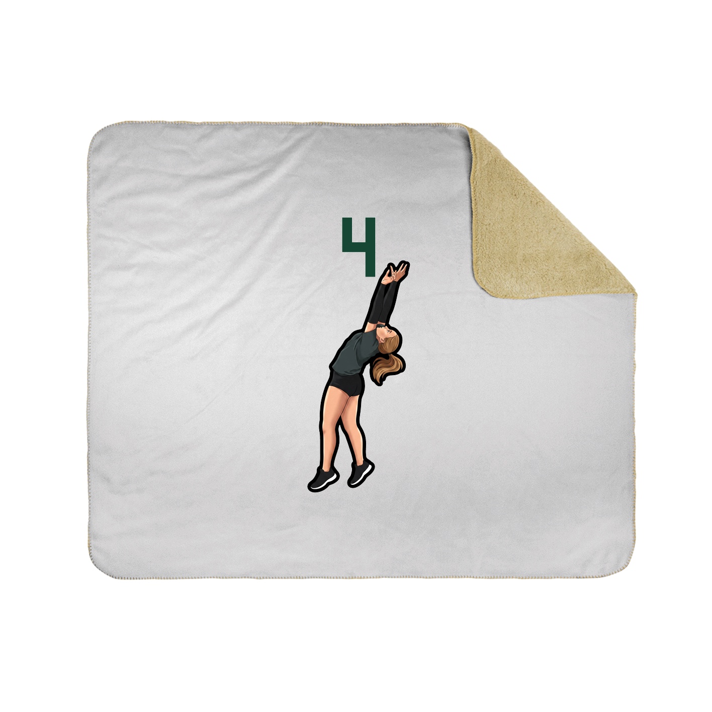 Throw Blanket — Number Top in White