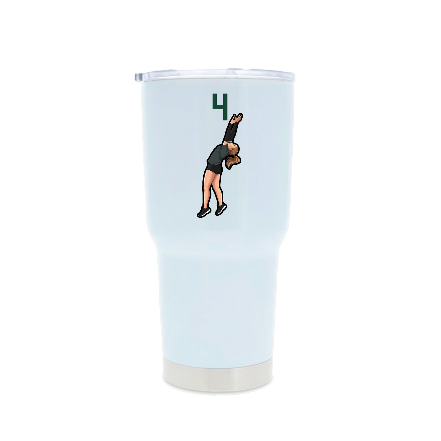 30oz Stainless Steel Tumbler — Number Top in White