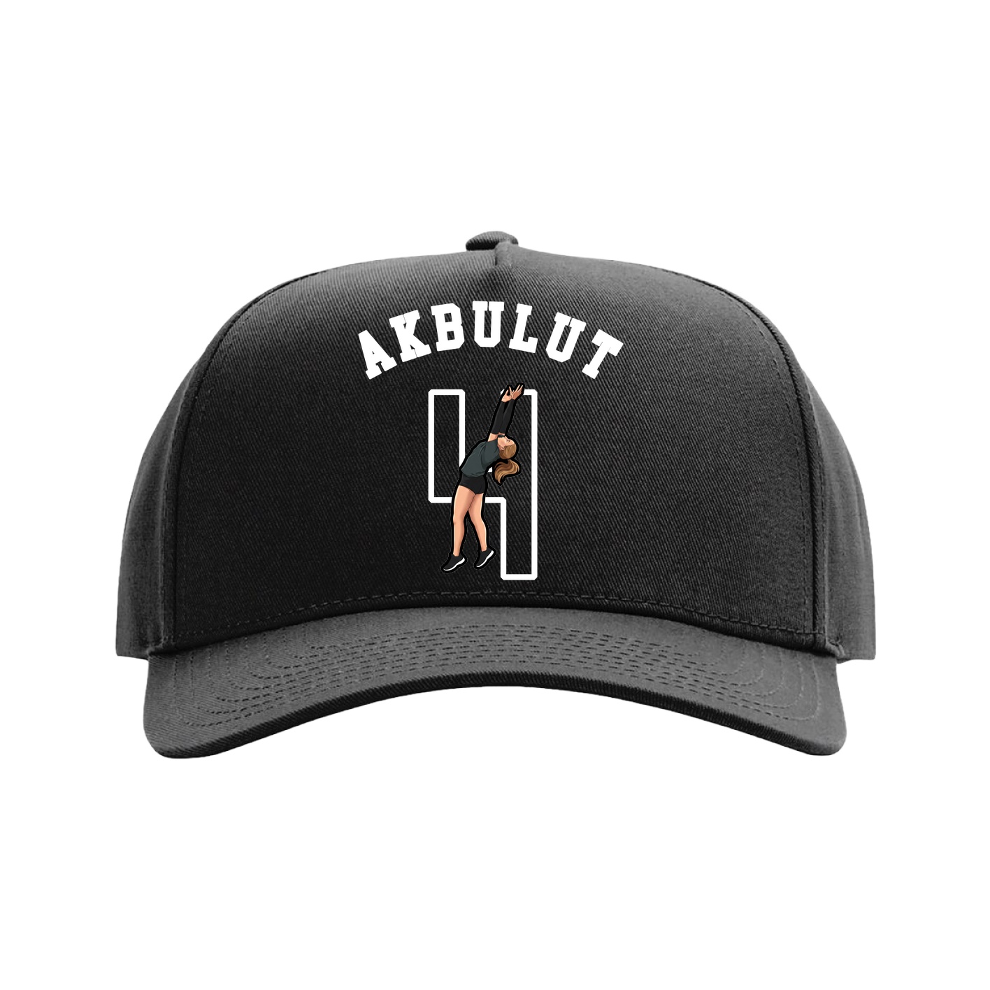 Full Fabric Five-Panel Champ Cap — Shirsey Arch in Black
