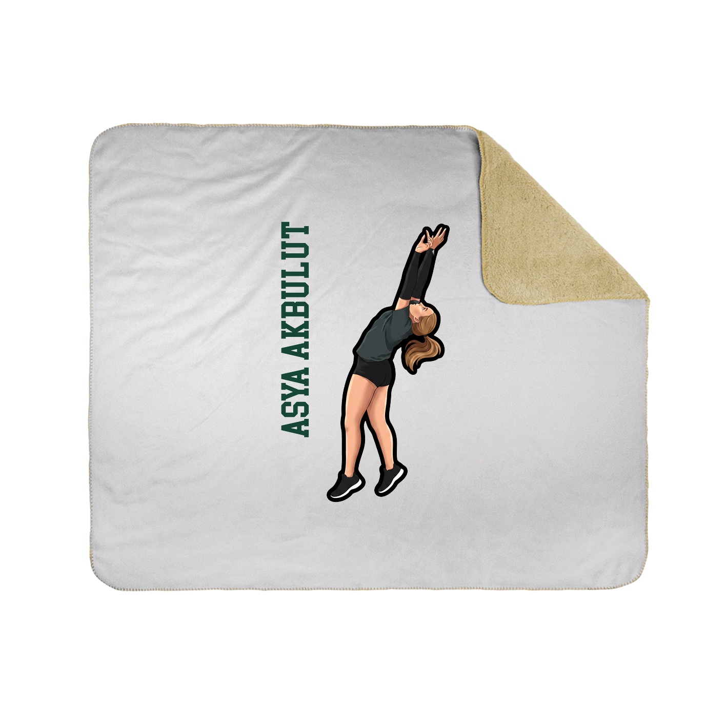 Throw Blanket — Name Vertical in White