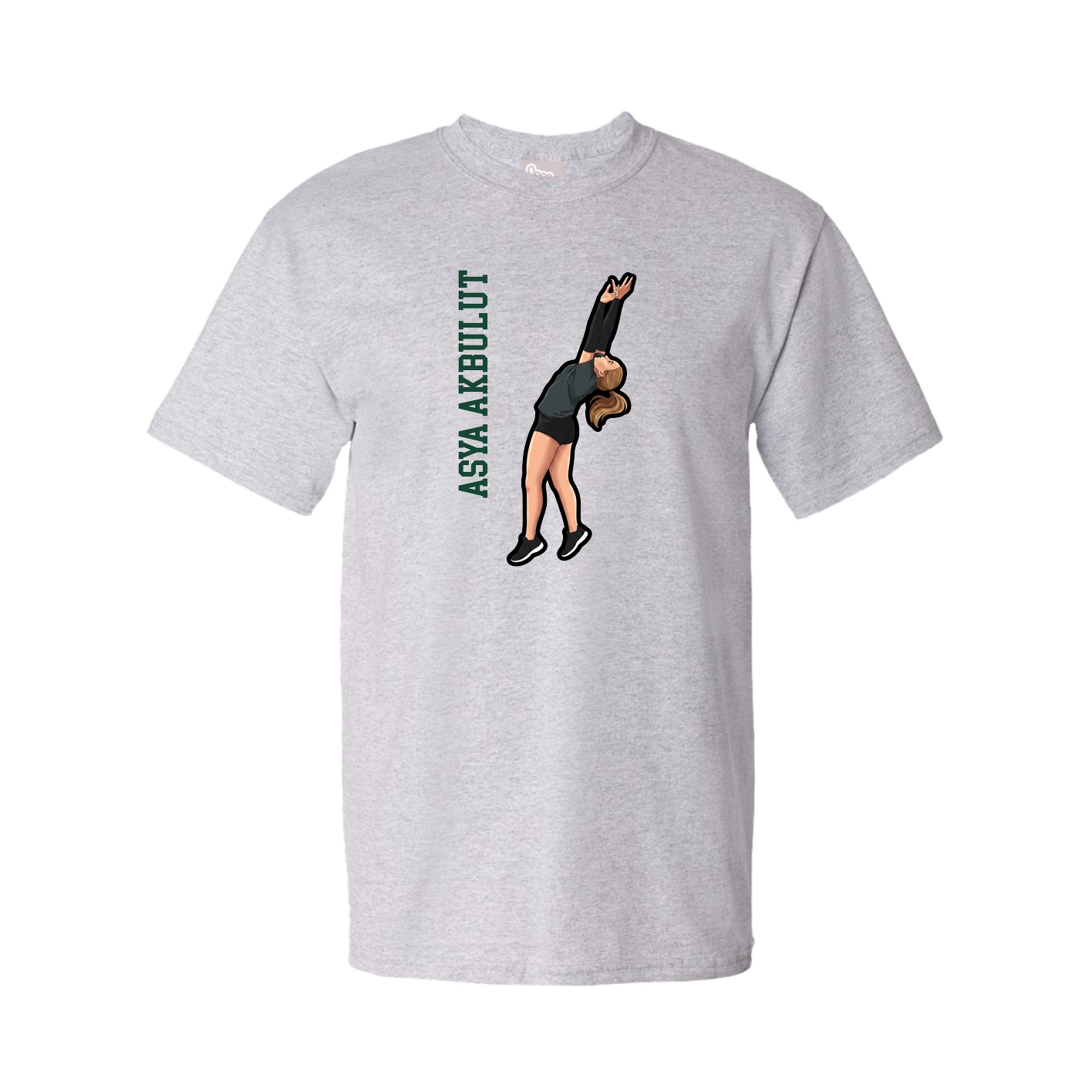 Youth Tee — Name Vertical in Grey
