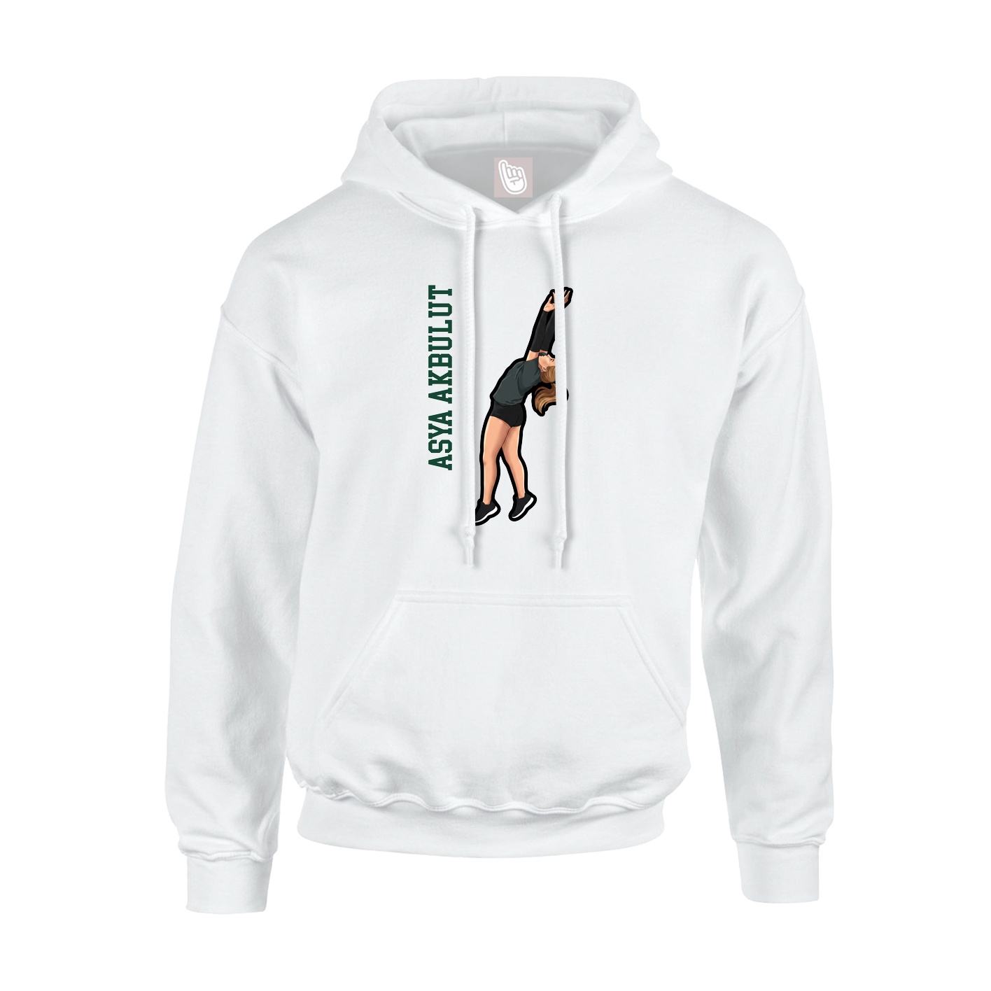 Hoodie — Name Vertical in White