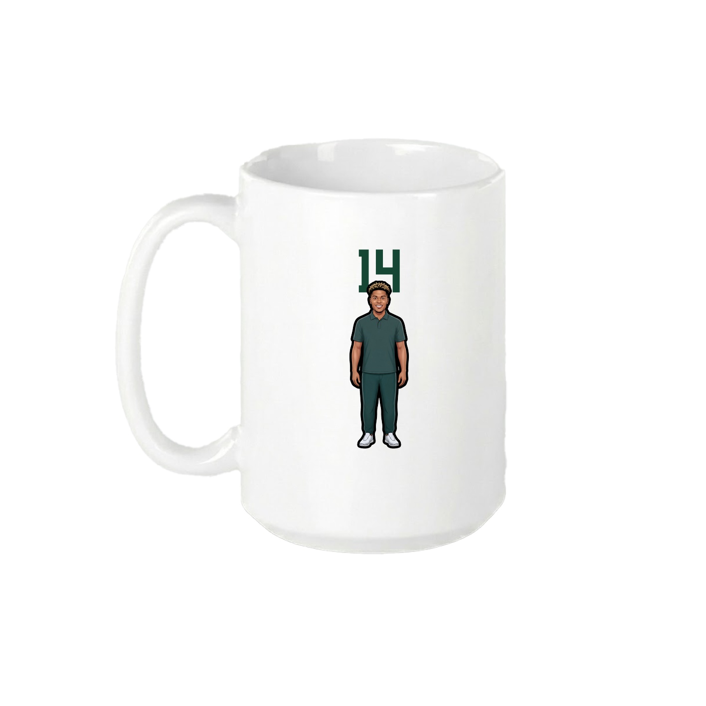 15oz Coffee Mug — Number Top in White