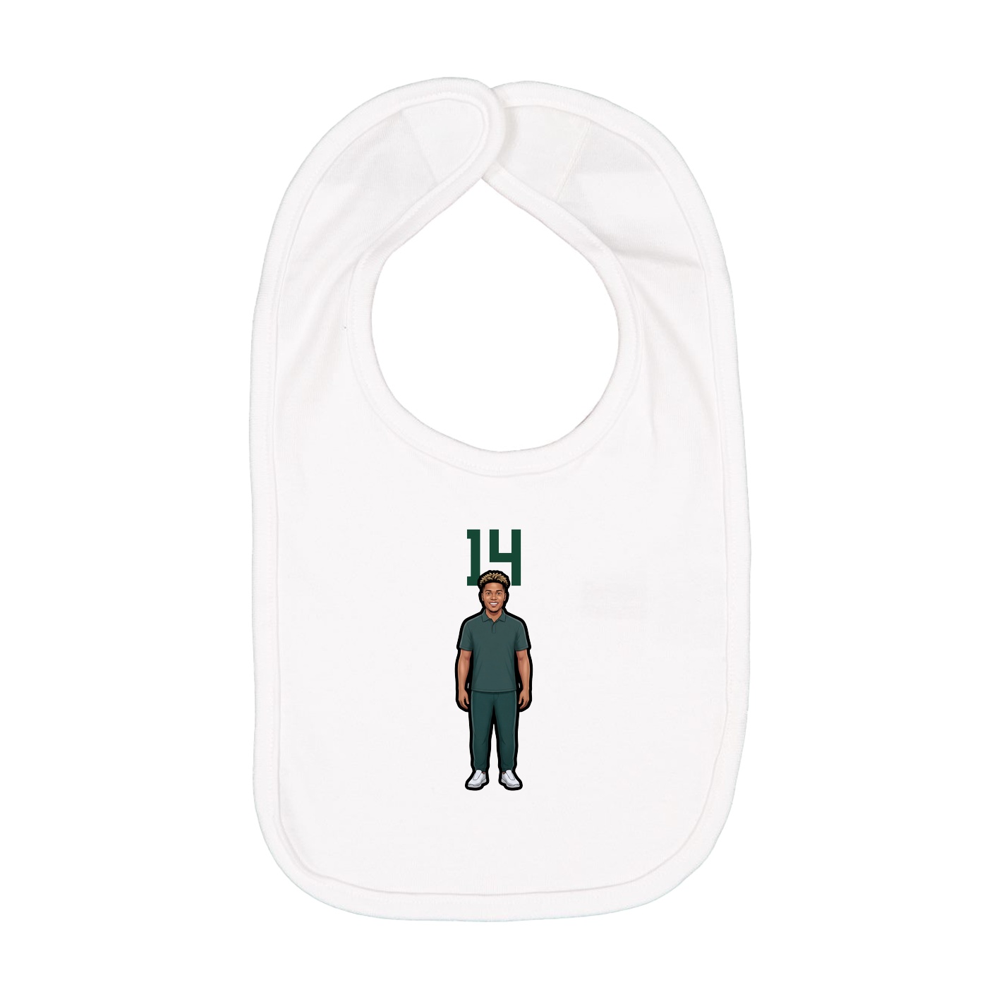 Infant Bib — Number Top in White