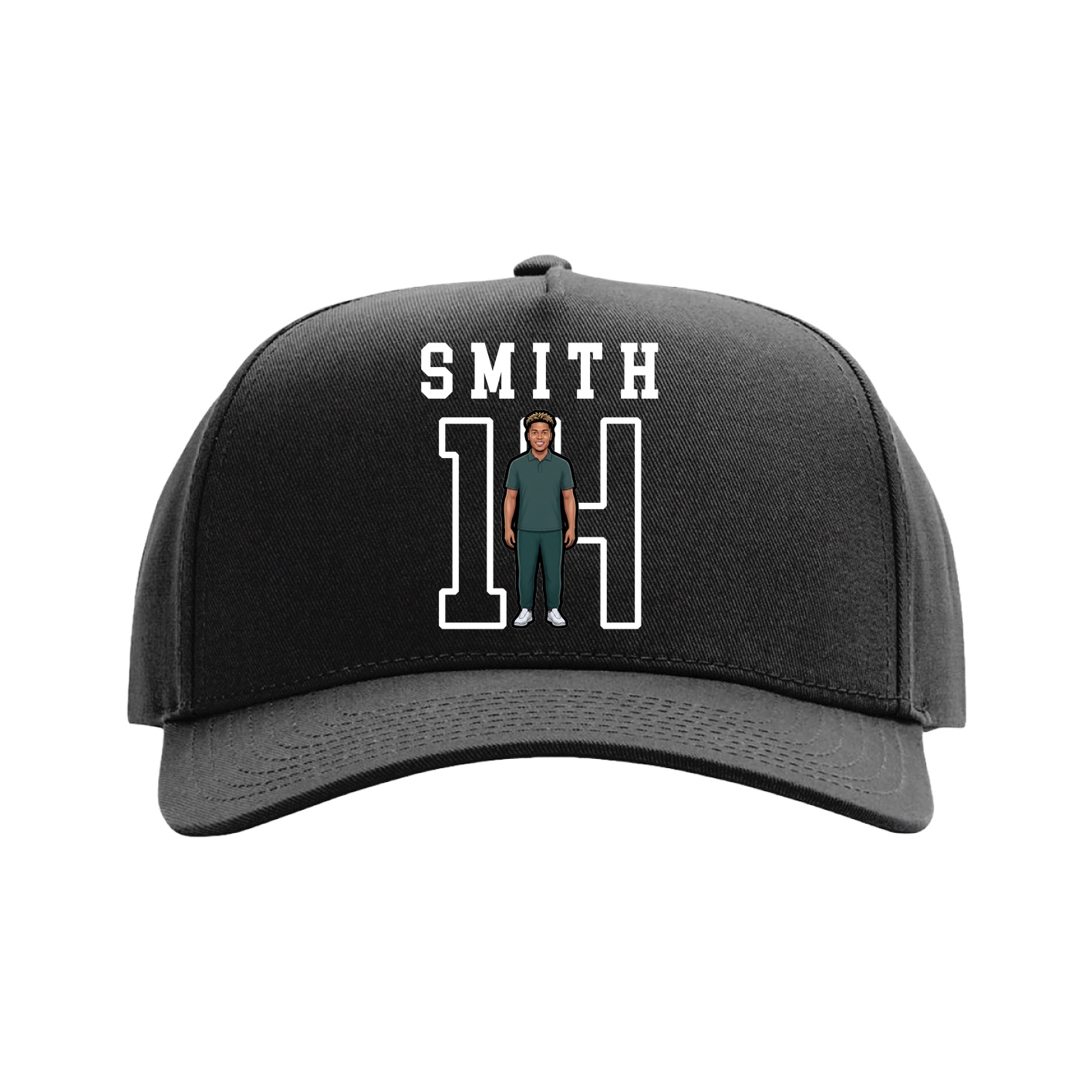 Full Fabric Five-Panel Champ Cap — Shirsey in Black