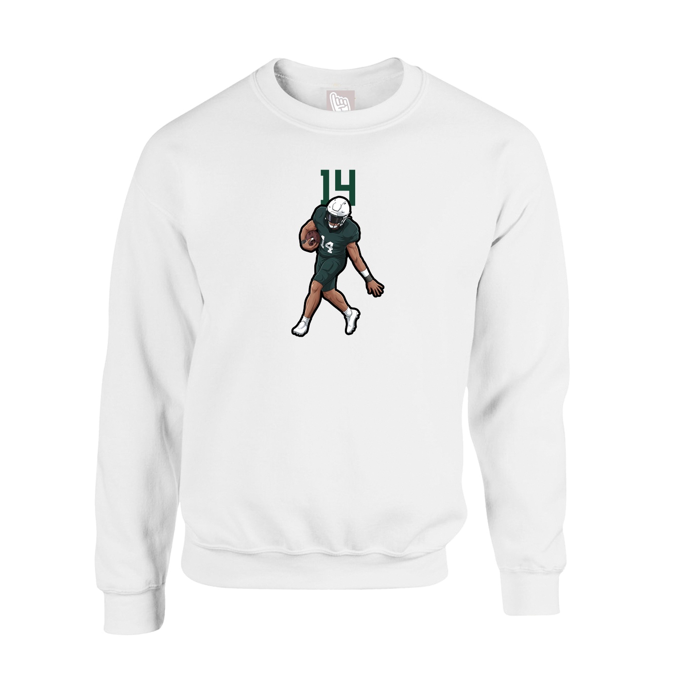 Fleece Crew — Number Top in White