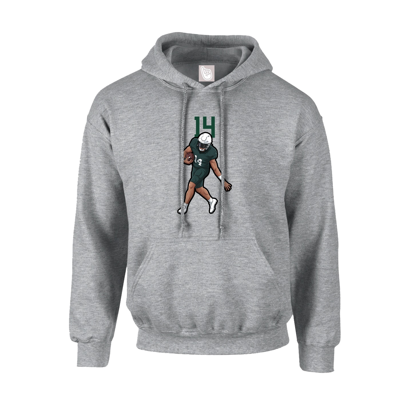 Youth Hoodie — Number Top in Grey