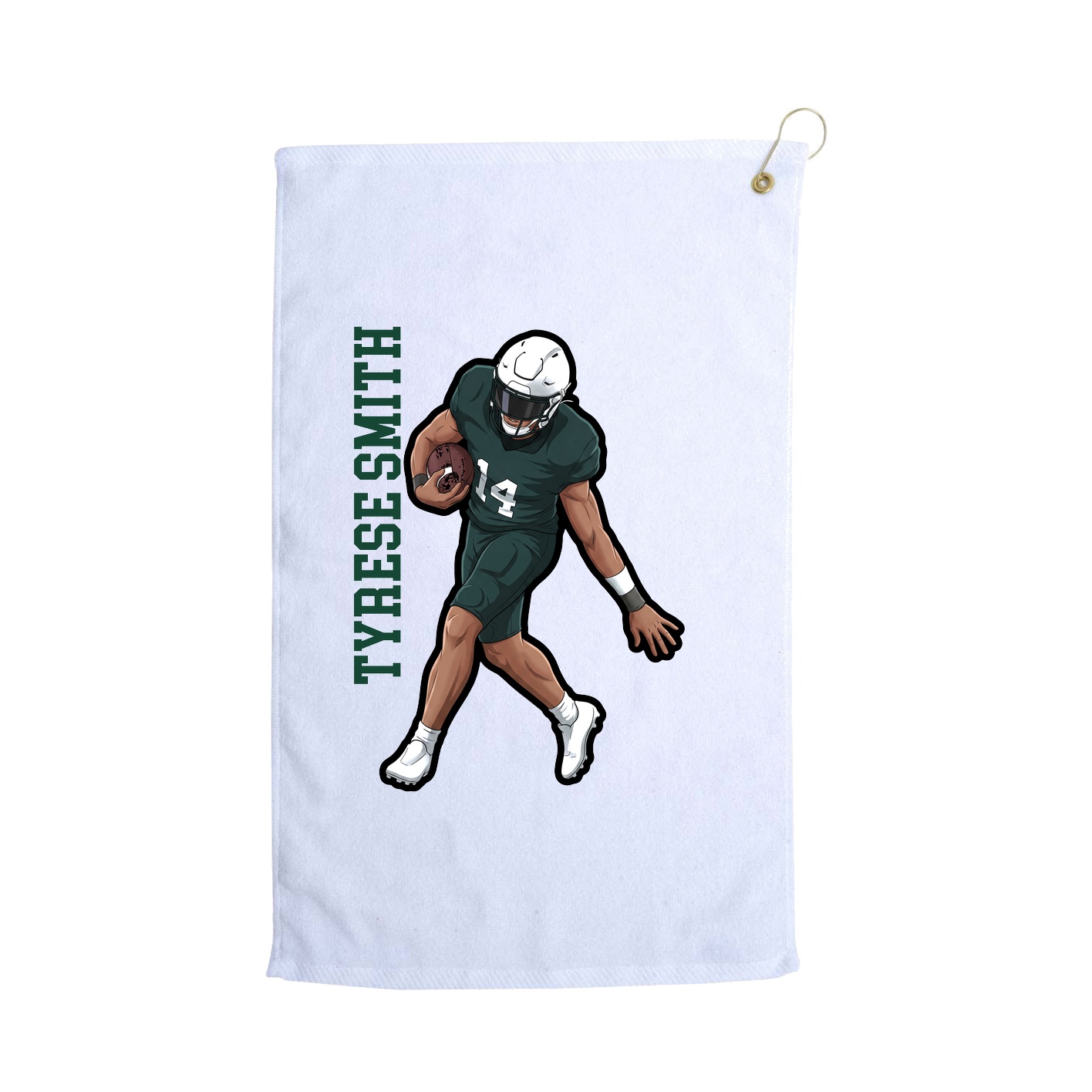 Golf Towel — Name Vertical in White