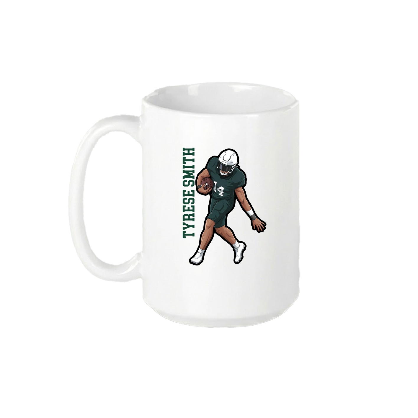 15oz Coffee Mug — Name Vertical in White