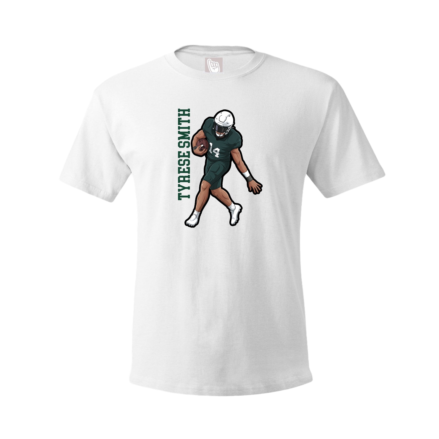 Tee — Name Vertical in White