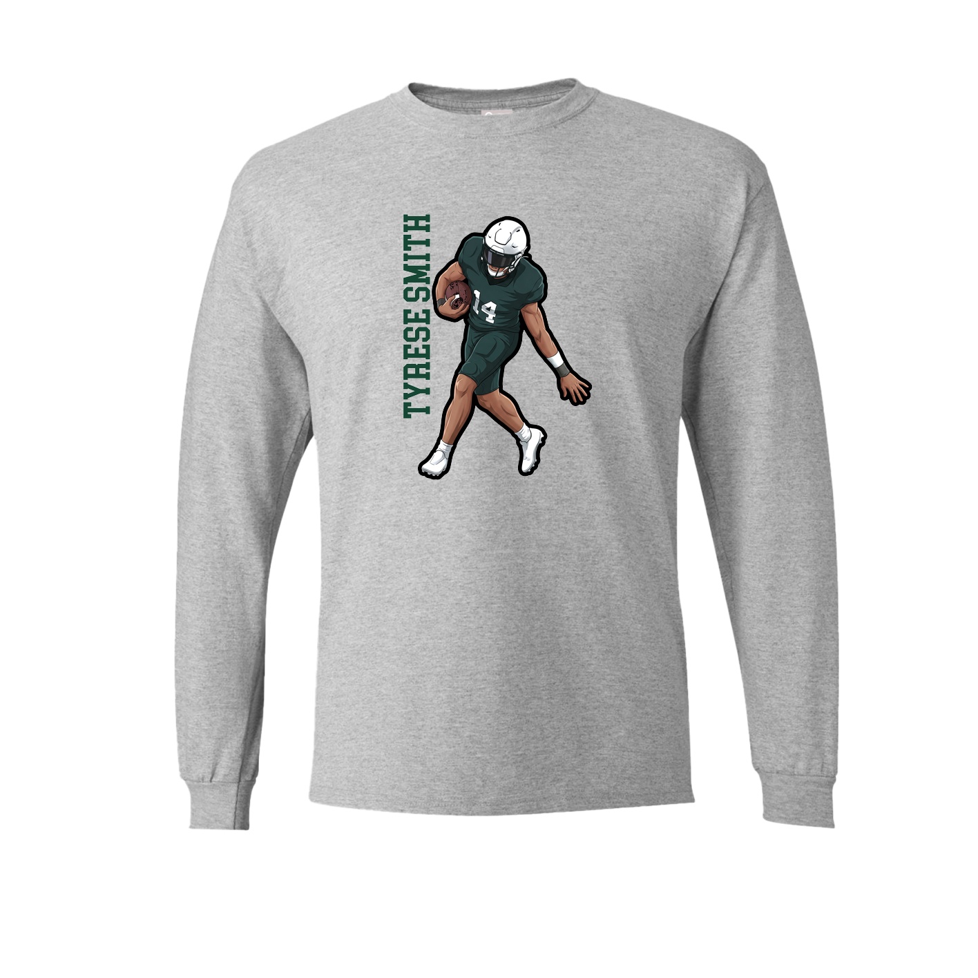 Long Sleeve Tee — Name Vertical in Grey