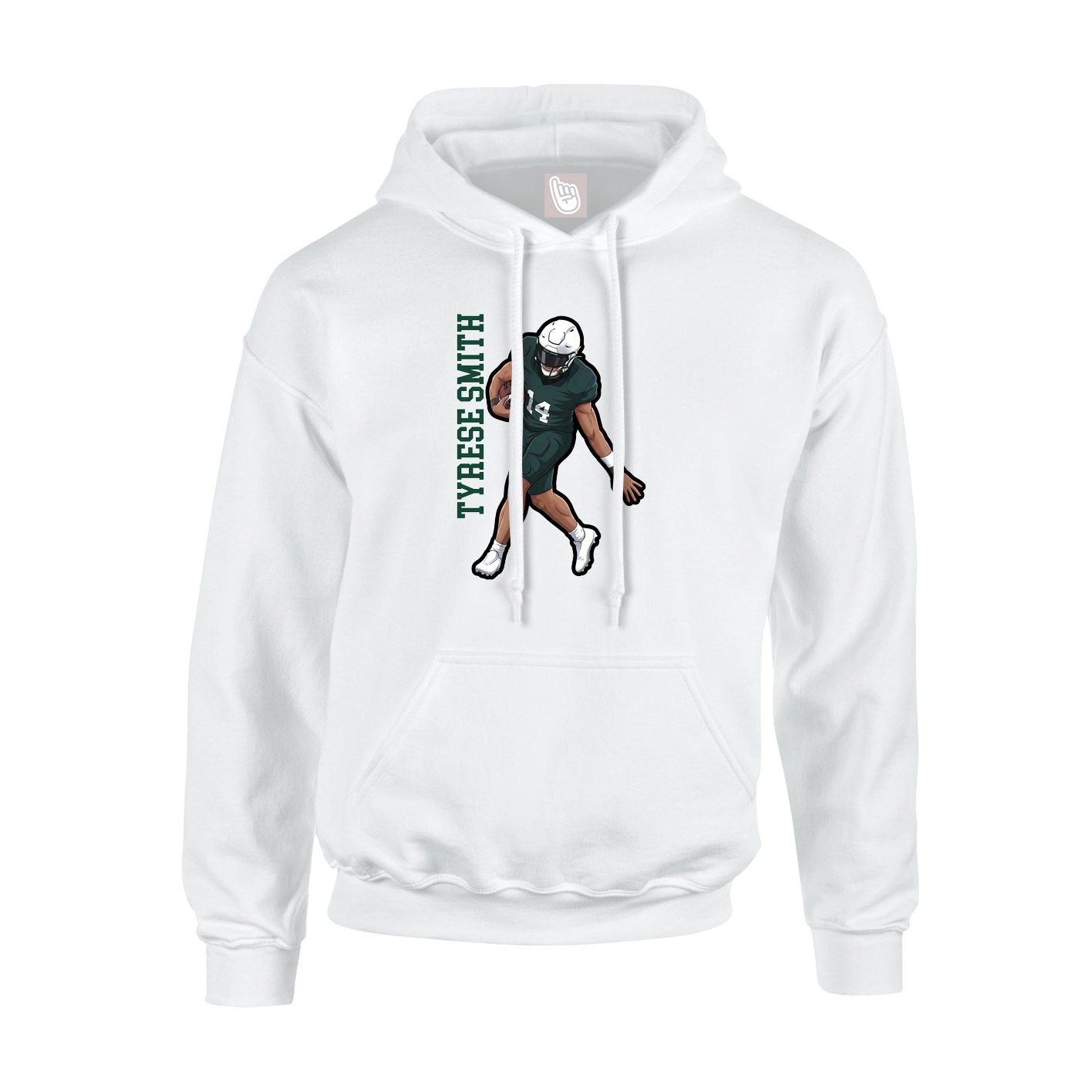Hoodie — Name Vertical in White