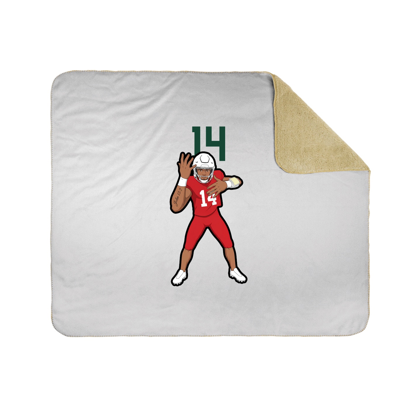 Throw Blanket — Number Top in White
