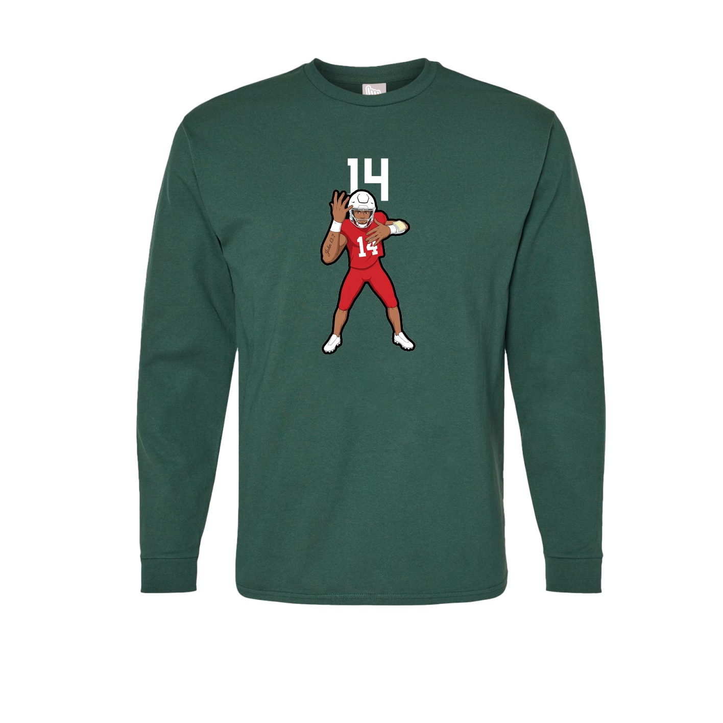 Long Sleeve Tee — Number Top in Green