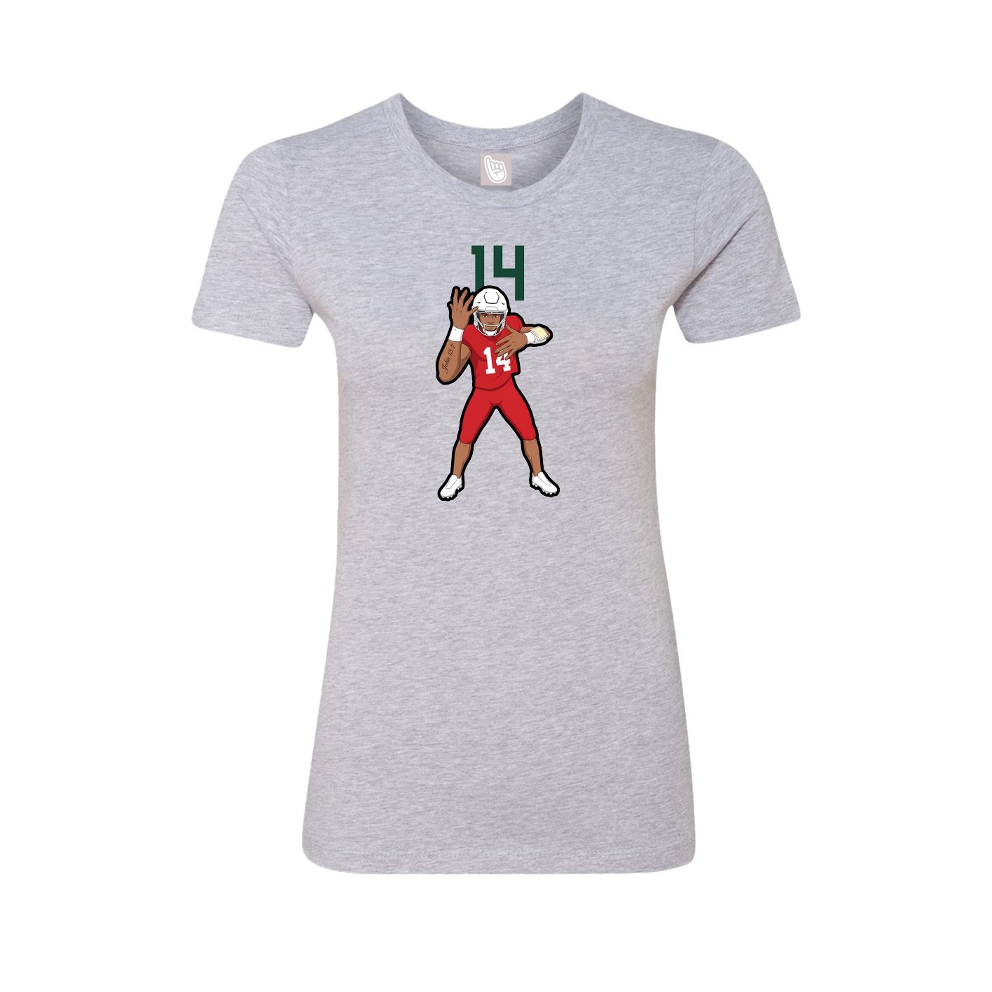 Fitted Women's Tee — Number Top in Grey
