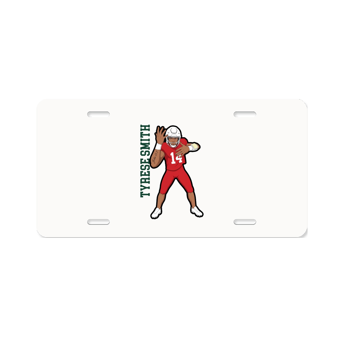 License Plate — Name Vertical in Classic