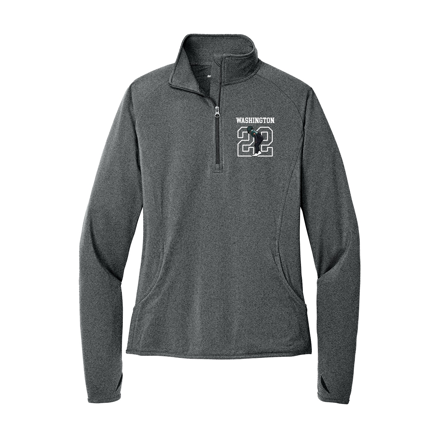 Women's Q-Zip Pullover — Shirsey in Grey