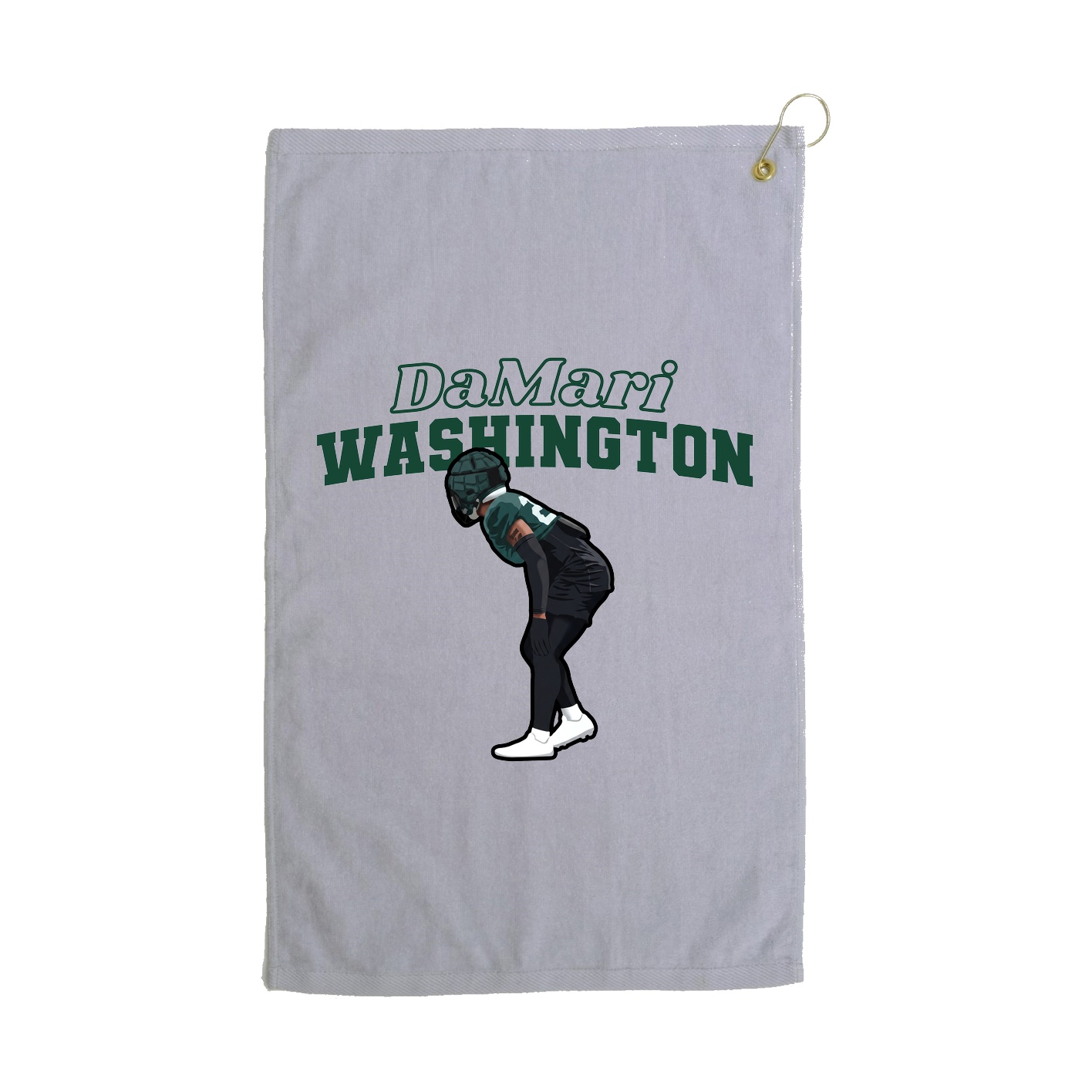 Golf Towel — Name Arch in Grey