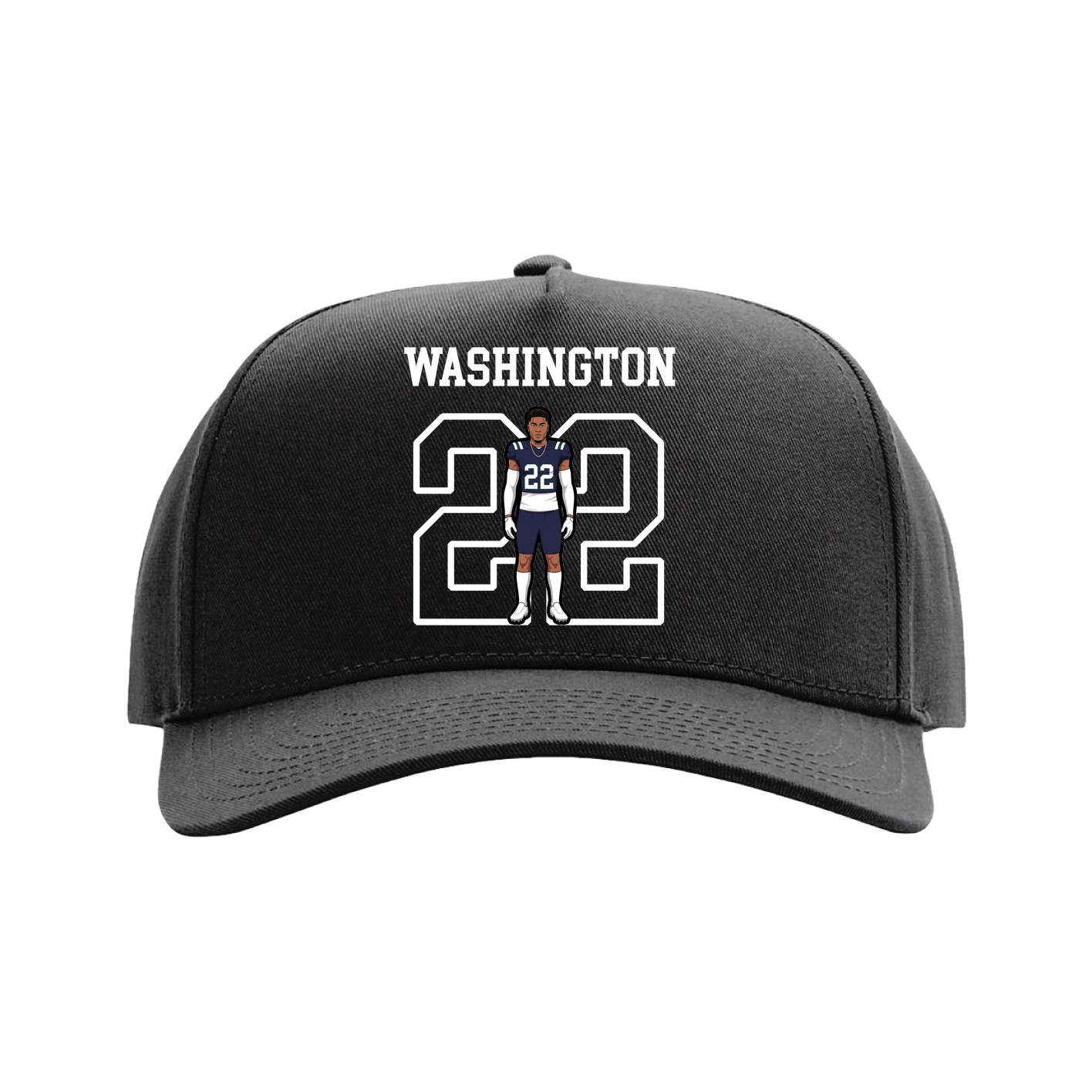 Full Fabric Five-Panel Champ Cap — Shirsey in Black