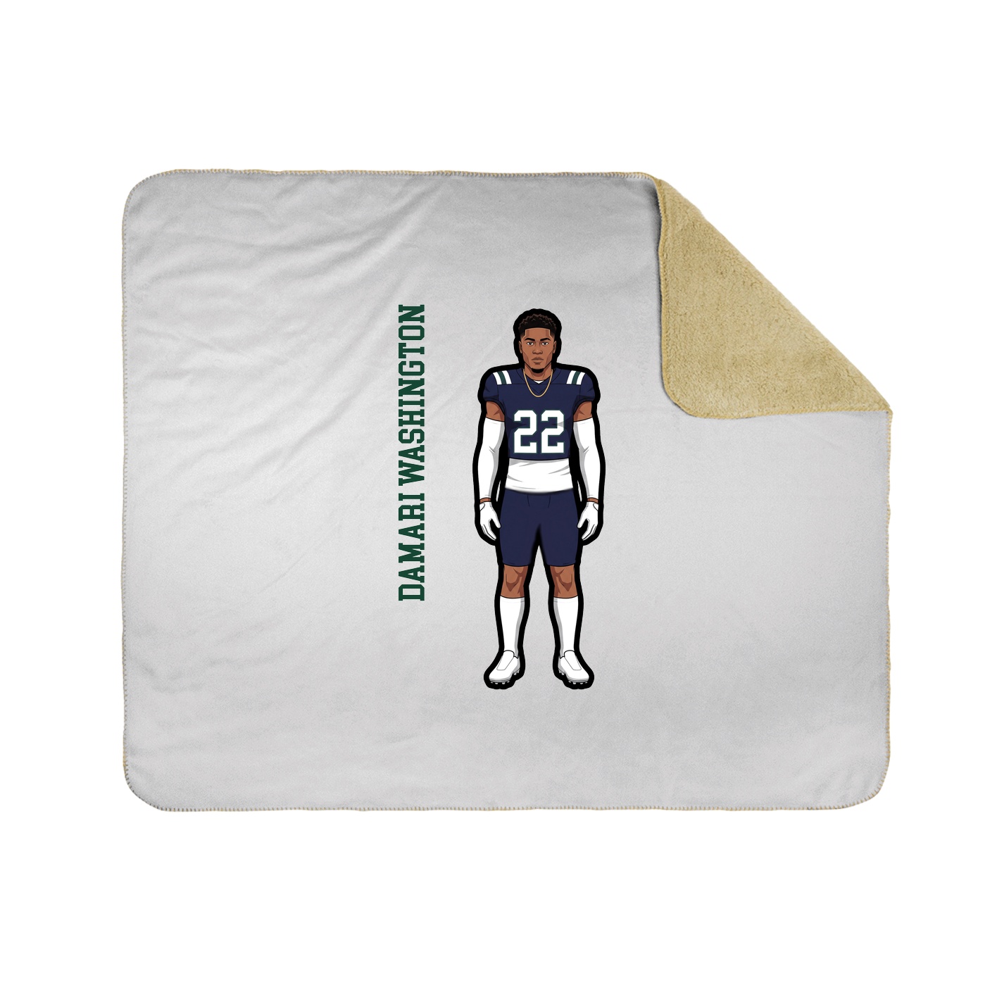 Throw Blanket — Name Vertical in White