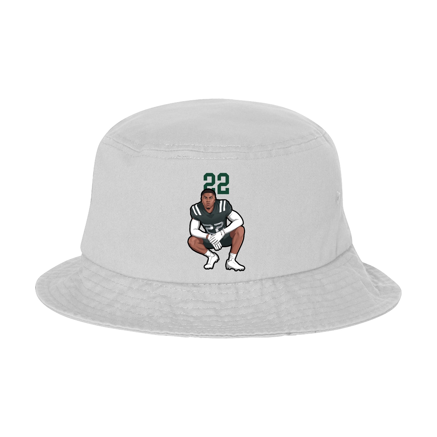 Bucket Cap — Number Top in White