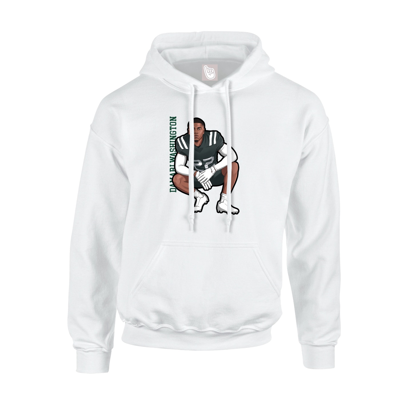 Youth Hoodie — Name Vertical in White