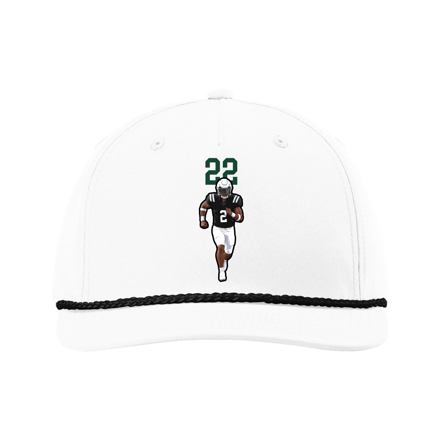 Five-Panel Classic Rope Cap — Number Top in White