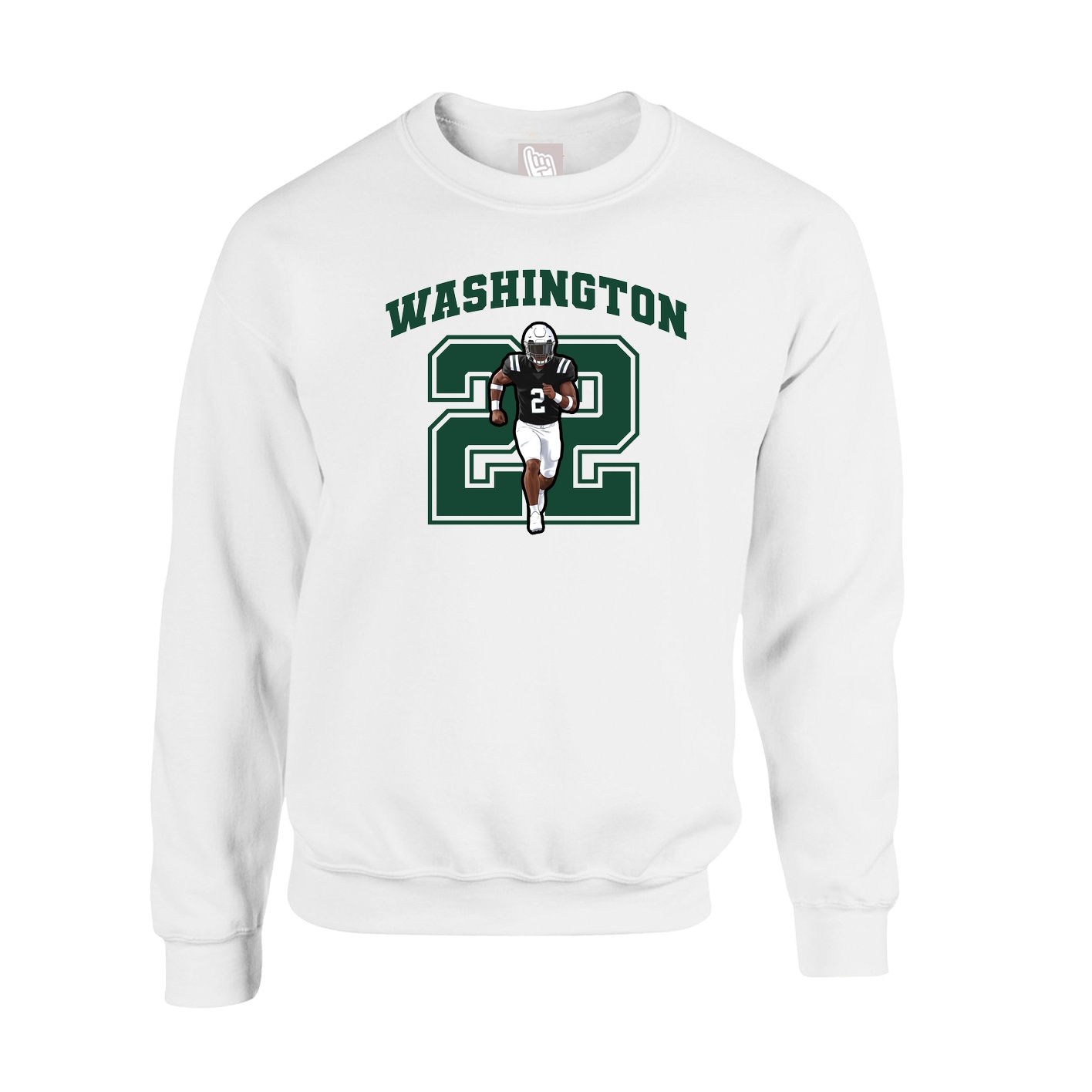 Fleece Crew — Number in White