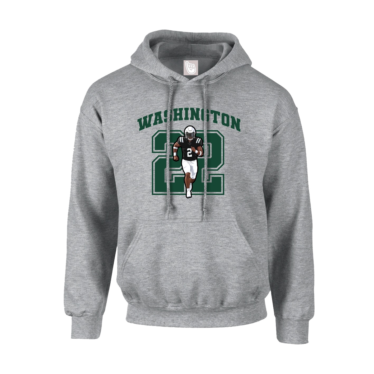 Youth Hoodie — Number in Grey