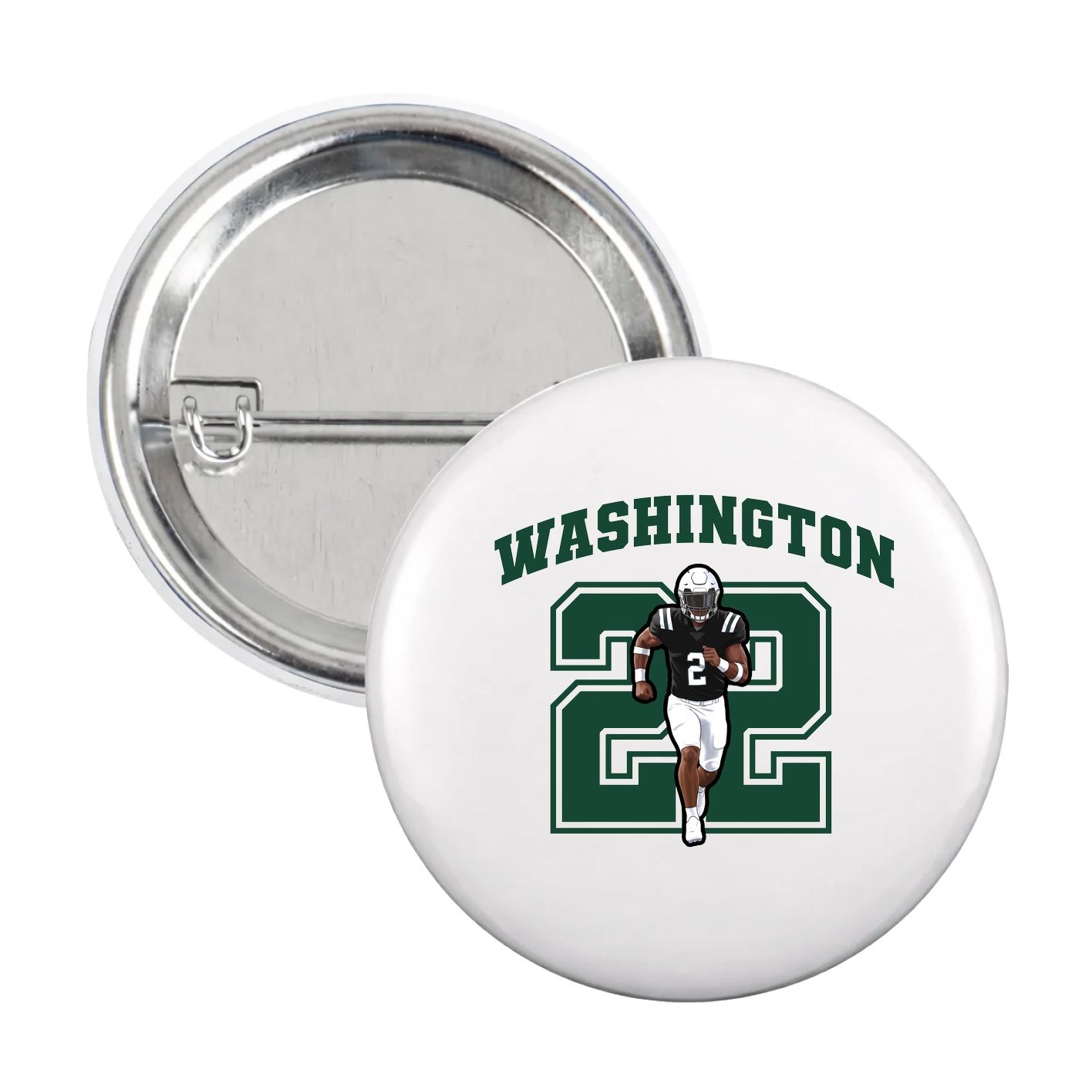 Game Day Button — Number in White