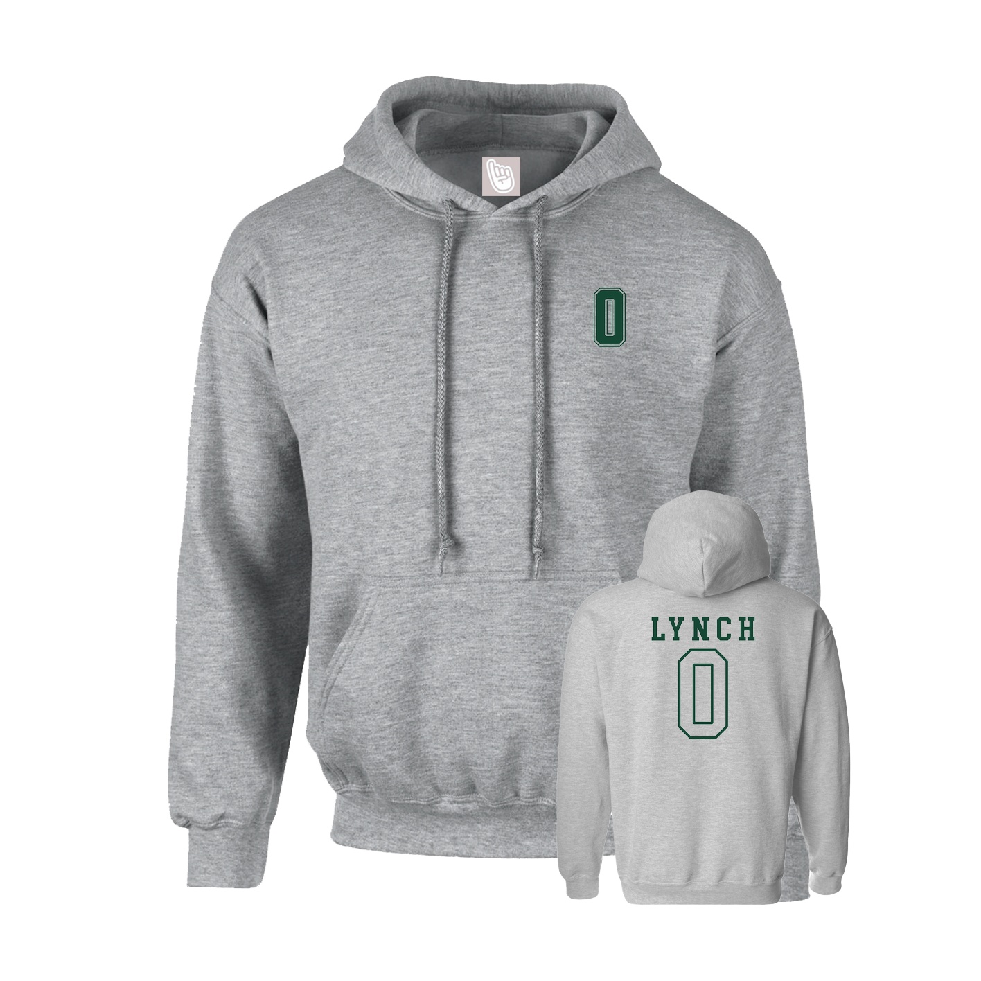 Hoodie — Chest Back in Grey