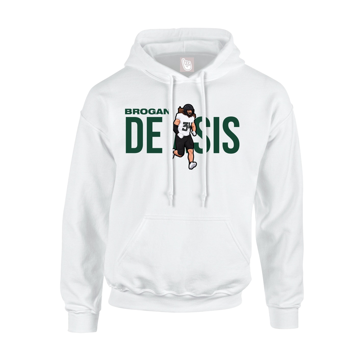 Youth Hoodie — Player Name in White