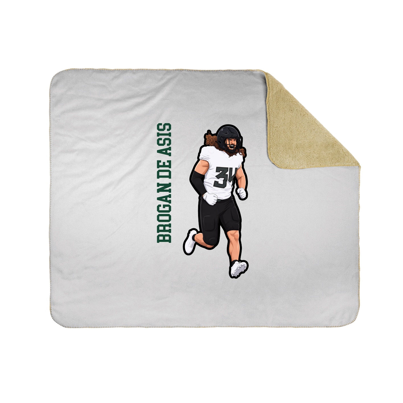 Throw Blanket — Name Vertical in White