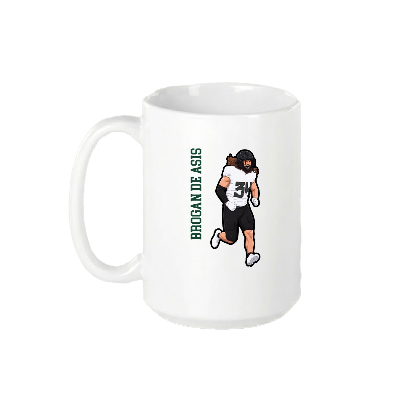 15oz Coffee Mug — Name Vertical in White
