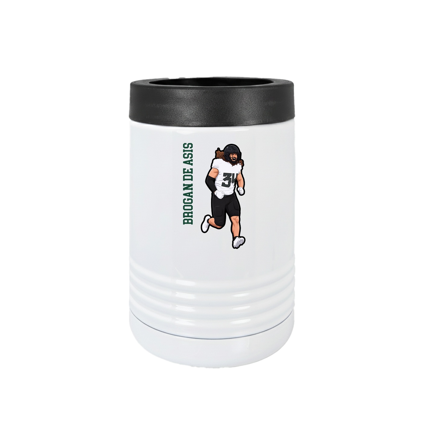 Beverage Holder — Name Vertical in White