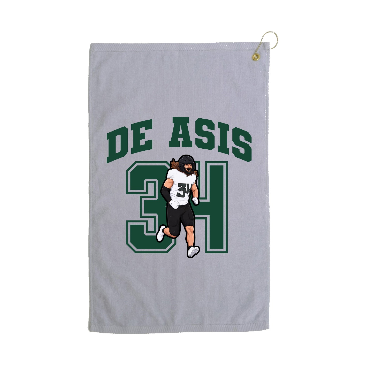 Golf Towel — Number in Grey