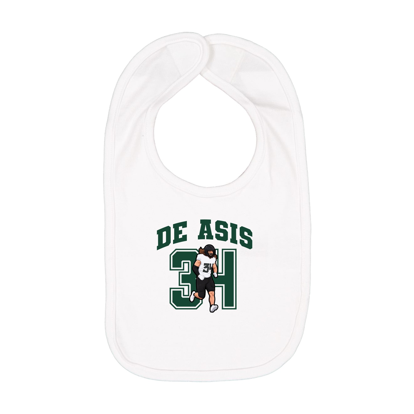 Infant Bib — Number in White