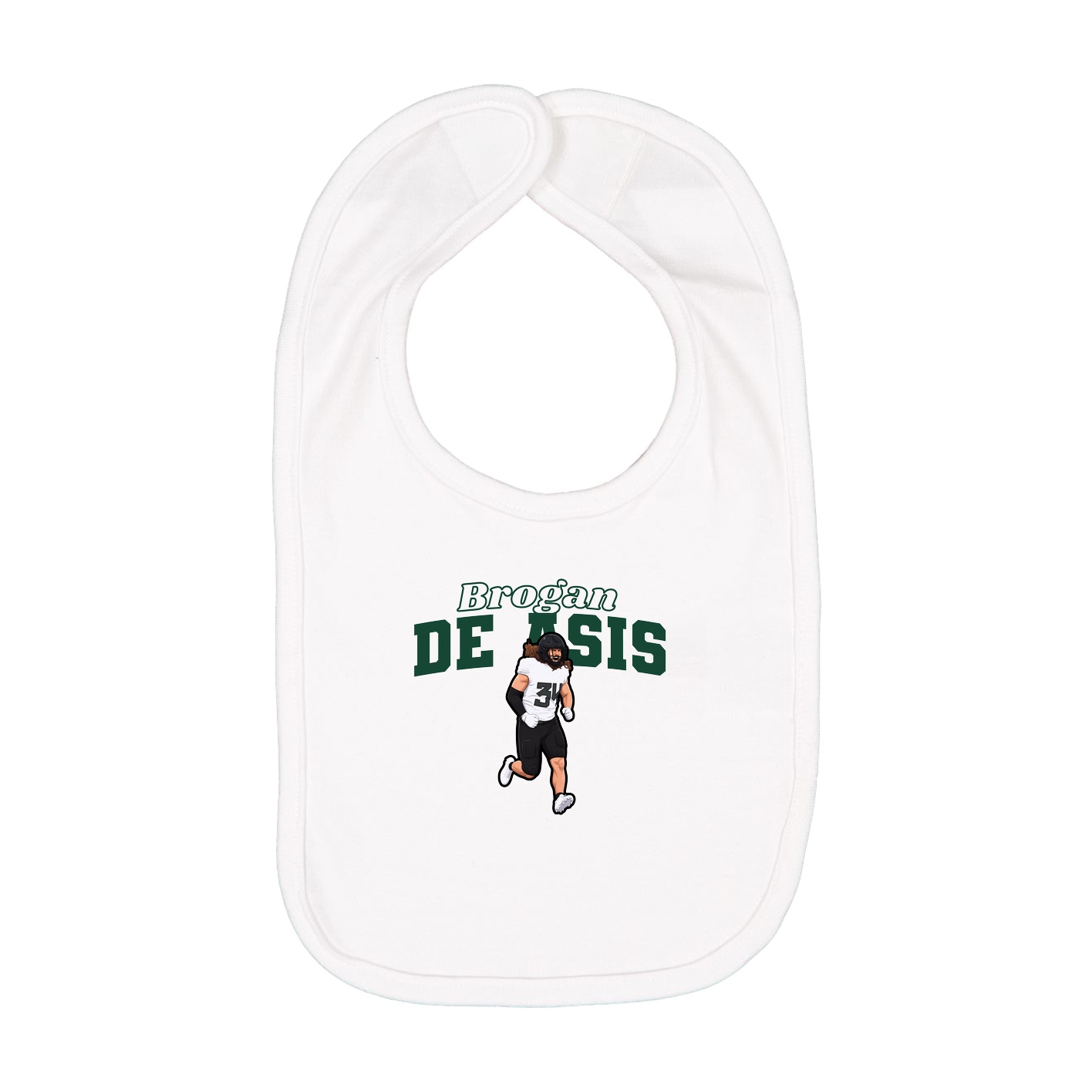 Infant Bib — Name Arch in White