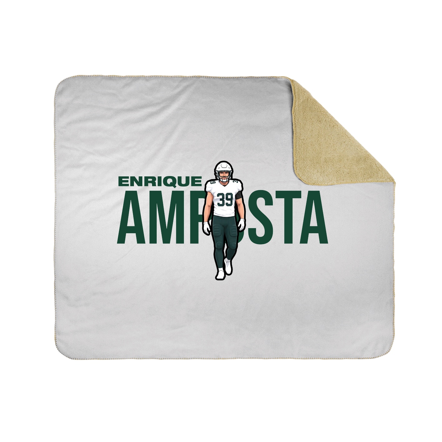 Throw Blanket — Player Name in White